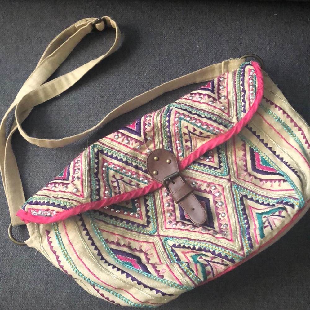Embroidered crossbody bag